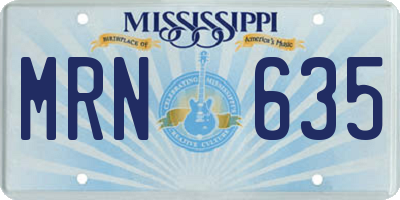 MS license plate MRN635