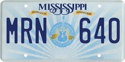 MS license plate MRN640