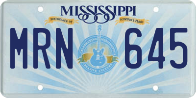 MS license plate MRN645