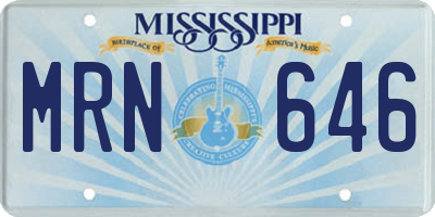 MS license plate MRN646