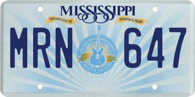 MS license plate MRN647