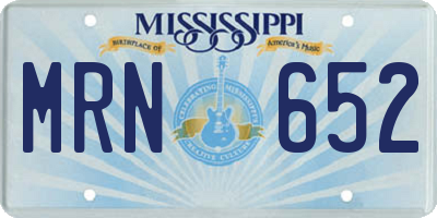 MS license plate MRN652