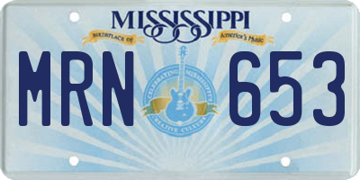 MS license plate MRN653