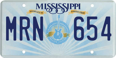 MS license plate MRN654
