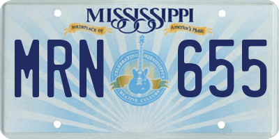 MS license plate MRN655