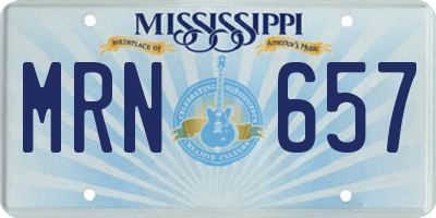 MS license plate MRN657