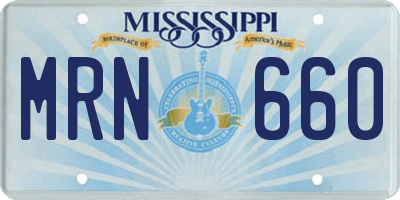 MS license plate MRN660