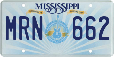 MS license plate MRN662