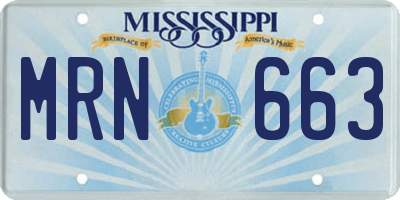MS license plate MRN663