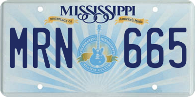 MS license plate MRN665