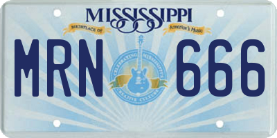 MS license plate MRN666