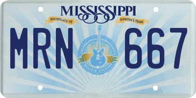 MS license plate MRN667