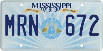 MS license plate MRN672
