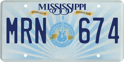 MS license plate MRN674
