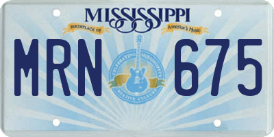 MS license plate MRN675