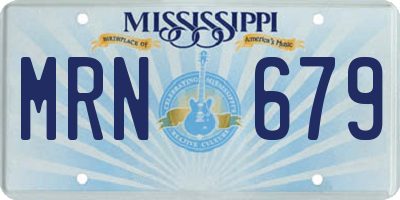 MS license plate MRN679