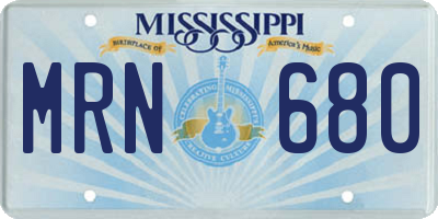 MS license plate MRN680