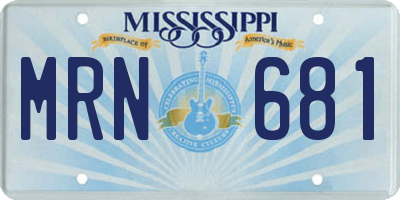 MS license plate MRN681