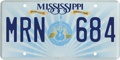 MS license plate MRN684