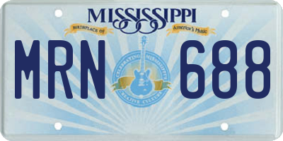 MS license plate MRN688