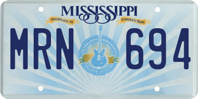 MS license plate MRN694