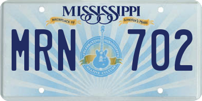 MS license plate MRN702