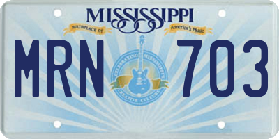 MS license plate MRN703