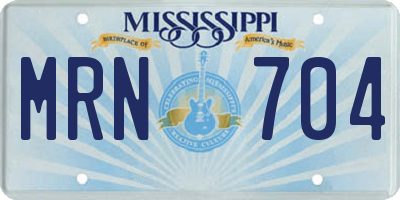 MS license plate MRN704