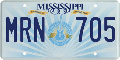 MS license plate MRN705