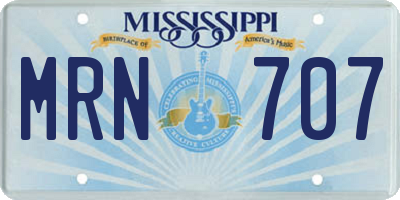 MS license plate MRN707