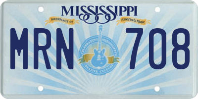 MS license plate MRN708