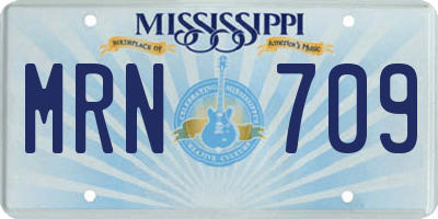 MS license plate MRN709