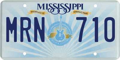 MS license plate MRN710