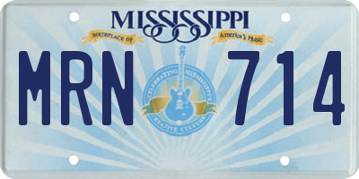 MS license plate MRN714