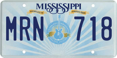 MS license plate MRN718