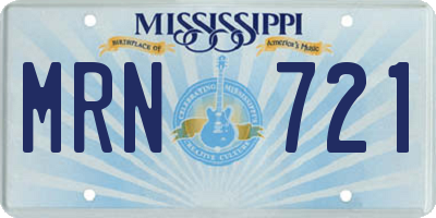 MS license plate MRN721