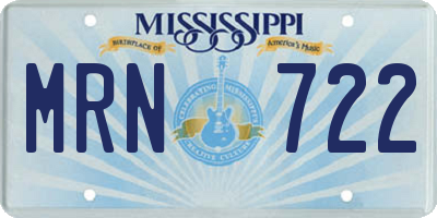 MS license plate MRN722