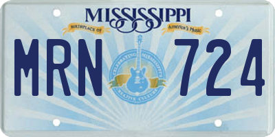 MS license plate MRN724
