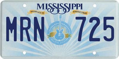 MS license plate MRN725