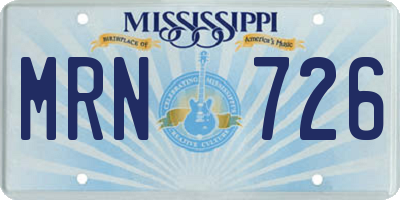 MS license plate MRN726
