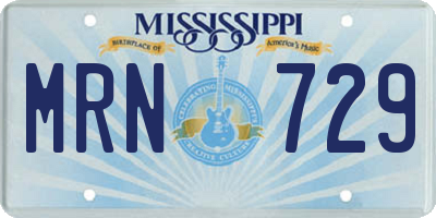 MS license plate MRN729