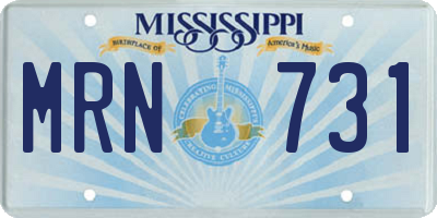 MS license plate MRN731