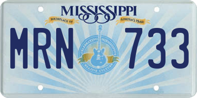 MS license plate MRN733