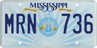 MS license plate MRN736