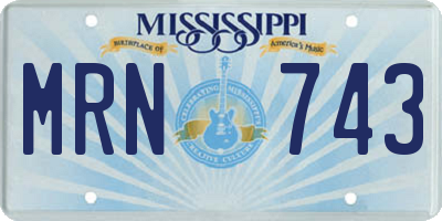 MS license plate MRN743