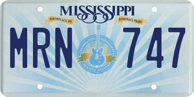 MS license plate MRN747