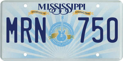 MS license plate MRN750