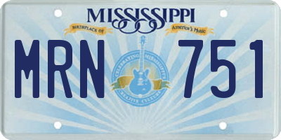 MS license plate MRN751