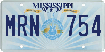 MS license plate MRN754