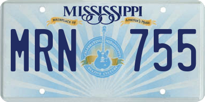 MS license plate MRN755